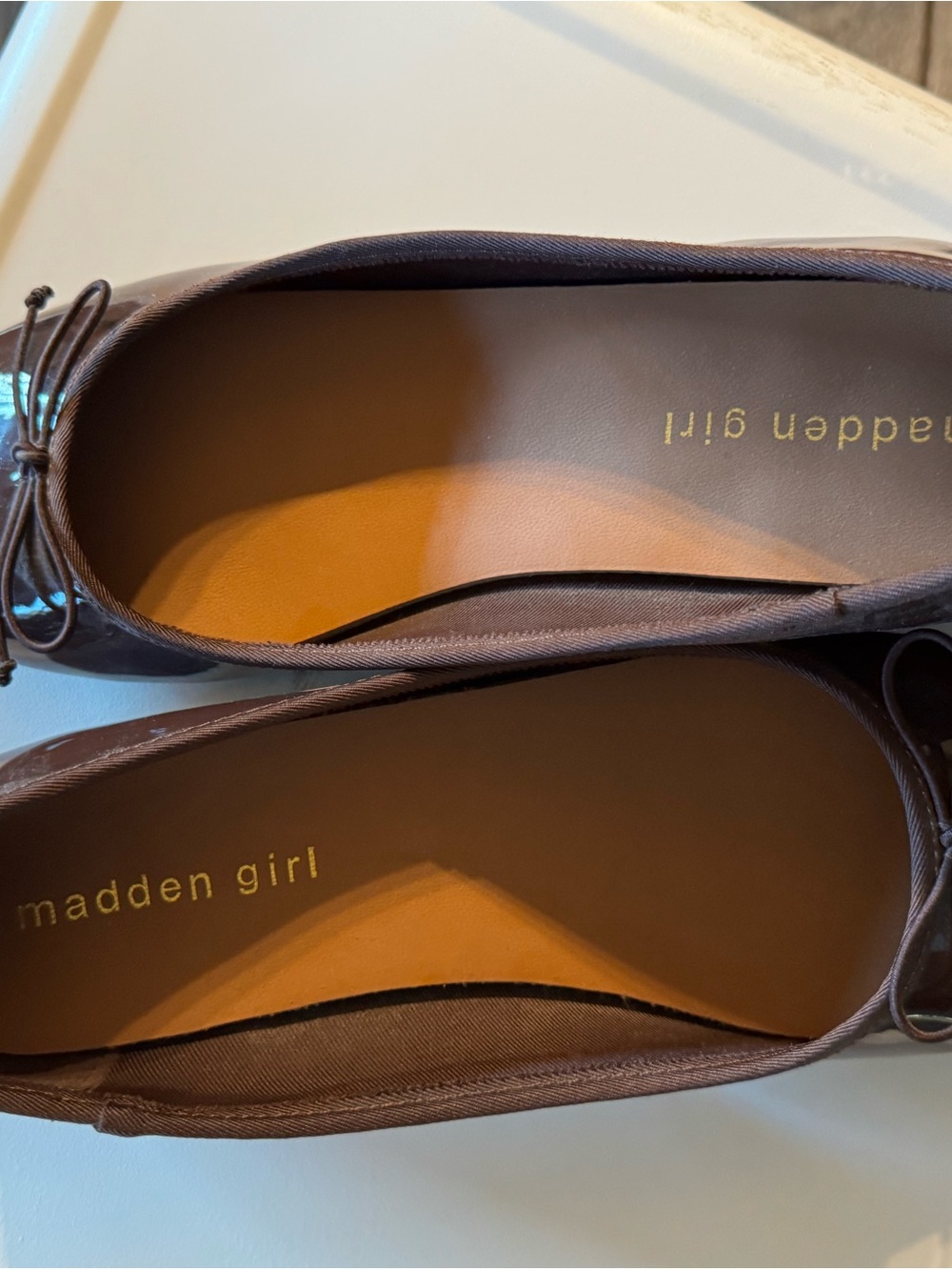 Madden Girl Chocolate Brown Bow Ballet Flats